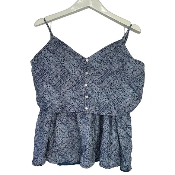 American Eagle XL blue & white boho print‎ crop top & matching pull on skirt - Picture 7 of 10